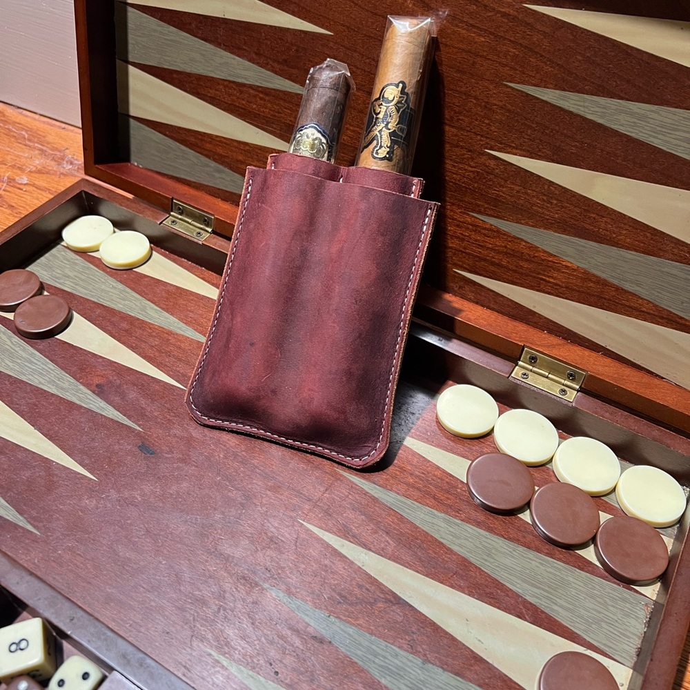 Brown Luxury Leather Cigar Case